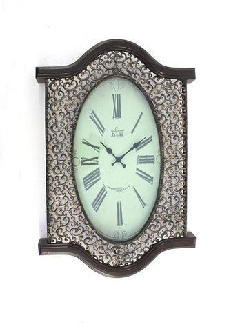 ArtFuzz 2.5 inch X 20 inch X 30.5 inch Brown Vintage Bronze Wall Clock