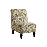ArtFuzz 33 inch Brown and Gold Polyester, Foam, MDF, and Solid Wood Accent Chair