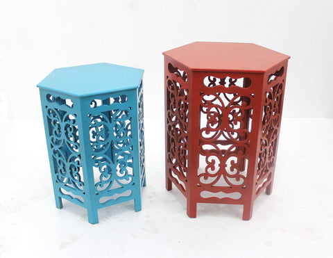ArtFuzz Multi-Color Traditional Style Tea Table Set