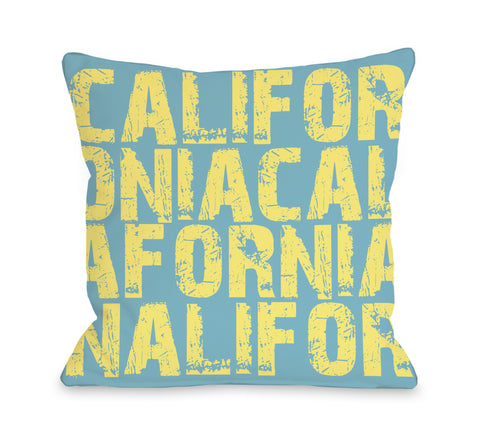 One Bella Casa California All Over Word Throw Pillow by OBC 16 X 16