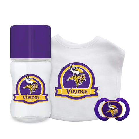 Baby Fanatic NFL Minnesota Vikings Unisex MIV3033-Piece Gift Set - Minnesota Vikings, See Description, See Description