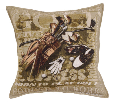 Simply Born to Golf Tapestry Pillow