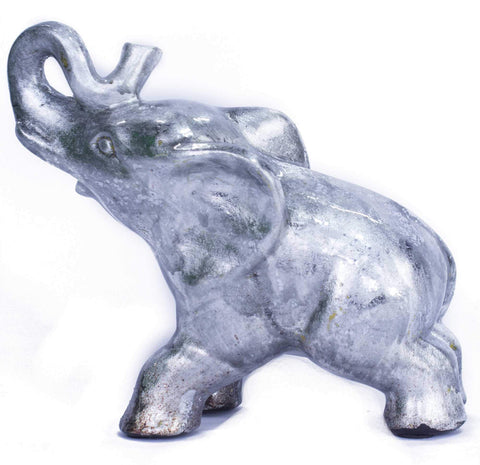 ArtFuzz 8 inch Decorative Ceramic Elephant - Silver
