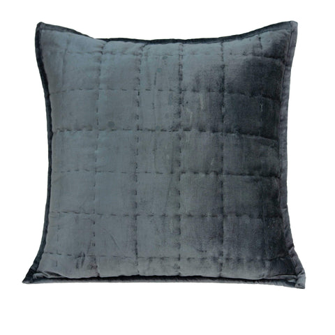 ArtFuzz 20 inch X 0.5 inch X 20 inch Transitional Charcoal Solid Quilted Pillow Cover