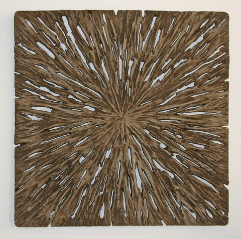 ArtFuzz 26 inch X 26 inch X 2 inch Brown Square Rotten Wood Wall Décor
