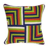 ArtFuzz 20 inch X 7 inch X 20 inch Handmade Multicolored Cotton Pillow Cover with Down Insert
