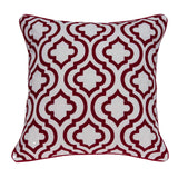 ArtFuzz 20 inch X 7 inch X 20 inch Transitional Red and White Accent Pillow Cover with Down Insert