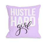 Hustle Hard Girl Throw Pillow by OBC
