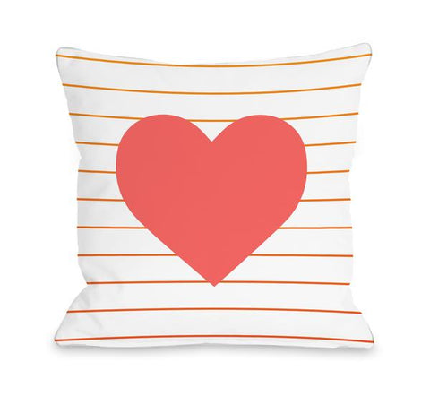 Jamie Heart Throw Pillow by OBC