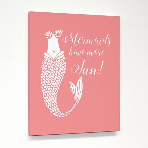 Mermaids Have More Fun Salmon - Salmon Canvas by OBC 11 X 14