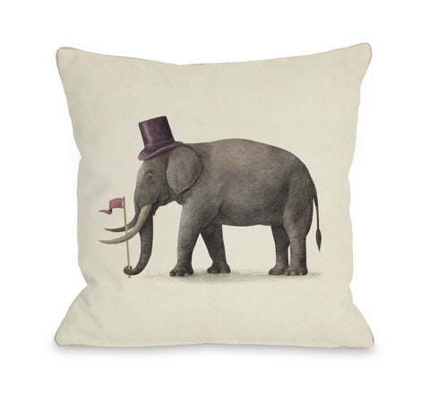 Elephant Day - Multi Throw Pillow by Terry Fan 18 X 18