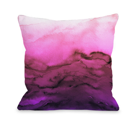 Winter Waves Fuchsia Purple Ombre - Fuchsia Throw Pillow by Julia Di Sano 18 X 18