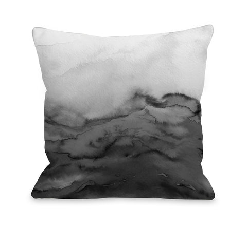 Winter Waves Greyscale - Gray Throw Pillow by Julia Di Sano 18 X 18