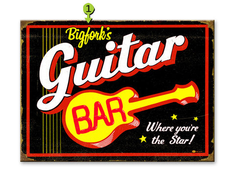 Guitar Bar Wood 23x31