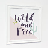 Wild And Free - Multi 12x12 White Traditional Framed Canvas by OBC 12 X 12