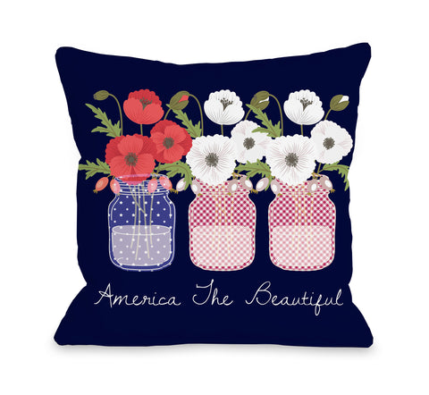 America The Beautiful - Navy Throw Pillow by OBC 18 X 18