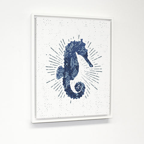 Seahorse Bursts - White White Floating Frame by OBC 11 X 14