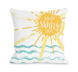 Enjoy Sunny Days - Yellow Throw Pillow by OBC 18 X 18