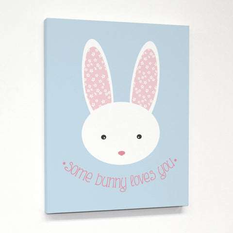 Some Bunny Loves You Blue - Blue Canvas by OBC 11 X 14