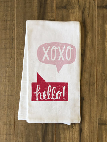 Hello XOXO - Multi Tea Towel by OBC 30 X 30