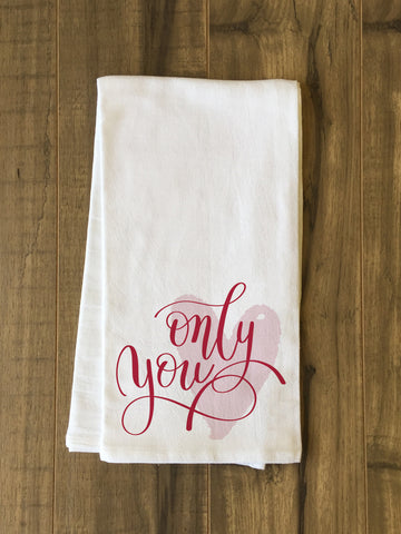 Only You Heart - Red Tea Towel by OBC 30 X 30