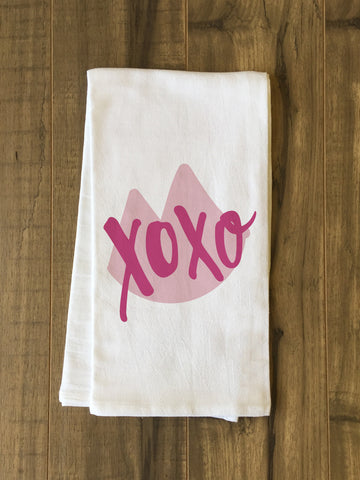 Xoxo Lips - Pink Tea Towel by OBC 30 X 30