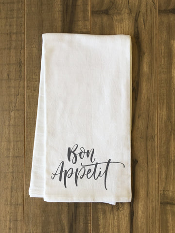 Bon Appetit - Black Tea Towel by OBC 30 X 30