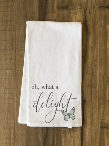 Delight - Brown Tea Towel by OBC 30 X 30