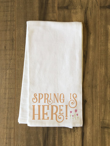 Spring Is Here - Orange Tea Towel by OBC 30 X 30