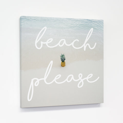 Beach Please Pineapple - Blue 12x12 Premium Gallery Wrap by OBC 12 X 12