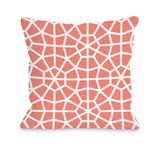 Grenada Coral - Orange Throw Pillow by OBC 18 X 18