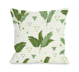 Tropic Stripe - Green Throw Pillow by OBC 16 X 16
