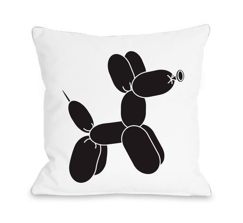 Balloon Dog Black - Black Throw Pillow by OBC 18 X 18