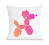 Balloon Dog - Pink Throw Pillow by OBC 16 X 16