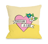 Fight Like A Girl - Yellow Throw Pillow by OBC 16 X 16