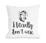 Literally Dont Care Retro - Gray Throw Pillow by OBC 16 X 16
