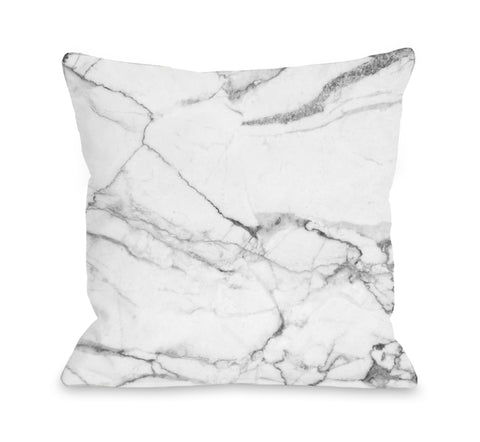 Marbeled - Gray Throw Pillow by OBC 16 X 16