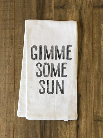 Gimme Some Sun - Black Tea Towel by OBC 30 X 30