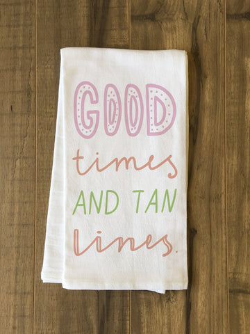 Good Times And Tan Lines - Multi Tea Towel by OBC 30 X 30