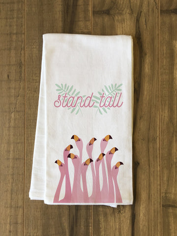 Stand Tall Flamingos - Pink Tea Towel by OBC 30 X 30