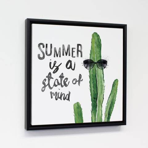 Summer is A State of Mind - White 12x12 Black Floating Frame by OBC 12 X 12