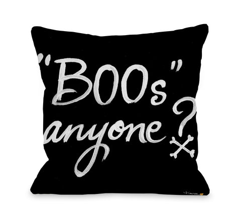 Halloween Boos Anyone - Black Throw Pillow by Timree 18 X 18