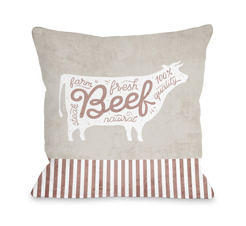 Fresh Beef - Multi Throw Pillow by OBC 18 X 18