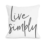 Live Simply - Gray Throw Pillow by OBC 16 X 16