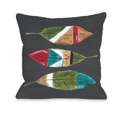 Urban Feathers - Multi Throw Pillow by Timree 18 X 18