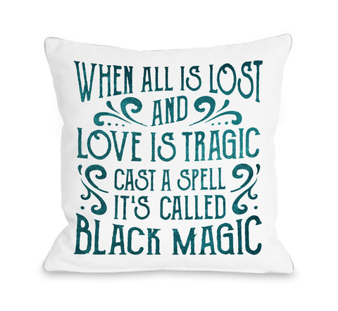 Black Magic - Blue Throw Pillow by OBC 18 X 18