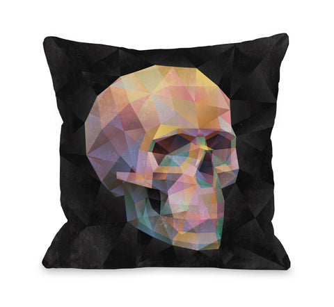 Geo Skelly - Black Throw Pillow by OBC 18 X 18