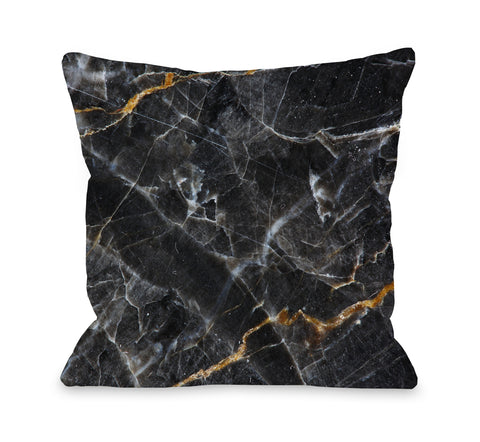 Allegra Agate - Black Throw Pillow by OBC 18 X 18