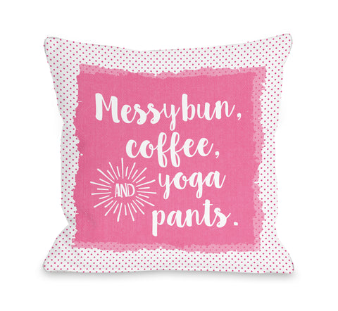 Messy Bun Distress - Pink Throw Pillow by Cheryl Overton 18 X 18