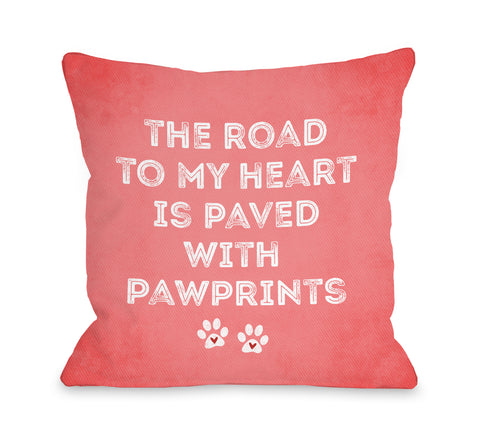 Road To My Heart - Red Throw Pillow by Cheryl Overton 18 X 18